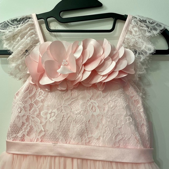 JJ’s House A-line Square Floor-Length Lace/Tulle Flower Girl Dress, size 6. - Picture 4 of 10